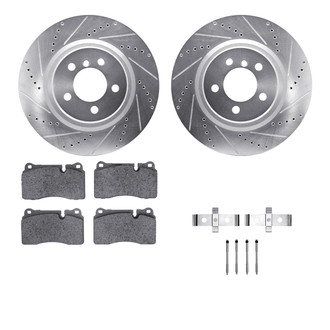 R1 Concepts® - Drilled and Slotted Front Brake Kit with Optimum OE Pads