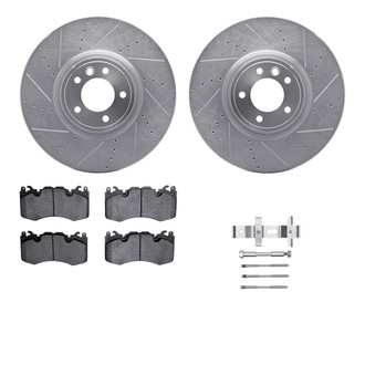 R1 Concepts® - Drilled and Slotted Front Brake Kit with Optimum OE Pads