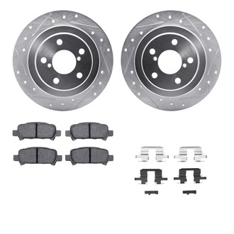 R1 Concepts® - Drilled and Slotted Rear Brake Kit with 5000 OE Pads