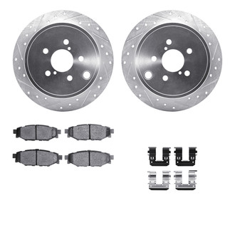 R1 Concepts® - Drilled and Slotted Rear Brake Kit with 5000 OE Pads