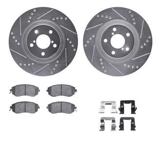 R1 Concepts® - Drilled and Slotted Front Brake Kit with 5000 OE Pads