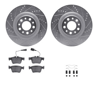 R1 Concepts® - Drilled and Slotted Rear Brake Kit with Optimum OE Pads