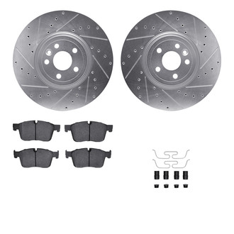 R1 Concepts® - Drilled and Slotted Front Brake Kit with 5000 OE Pads