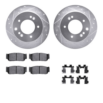 R1 Concepts® - Drilled and Slotted Rear Brake Kit with 5000 OE Pads