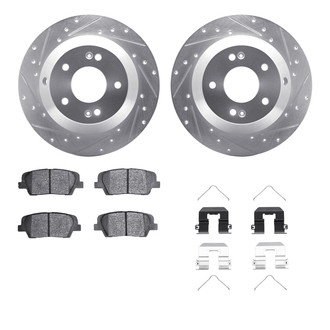 R1 Concepts® - Drilled and Slotted Rear Brake Kit with 5000 OE Pads