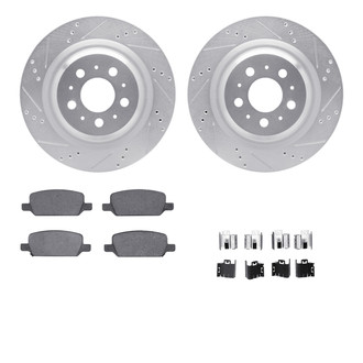 R1 Concepts® - Drilled and Slotted Rear Brake Kit with Optimum OE Pads