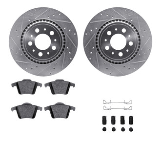 R1 Concepts® - Drilled and Slotted Rear Brake Kit with 5000 OE Pads