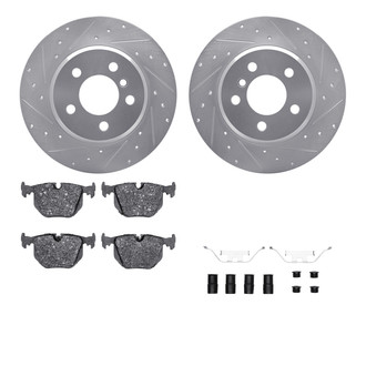 R1 Concepts® - Drilled and Slotted Rear Brake Kit with 5000 OE Pads