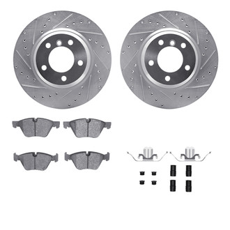 R1 Concepts® - Drilled and Slotted Front Brake Kit with 5000 OE Pads