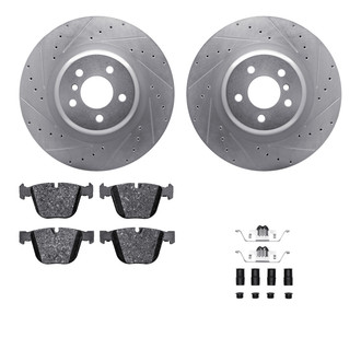 R1 Concepts® - Drilled and Slotted Rear Brake Kit with Optimum OE Pads