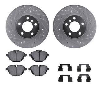 R1 Concepts® - Drilled and Slotted Rear Brake Kit with Optimum OE Pads