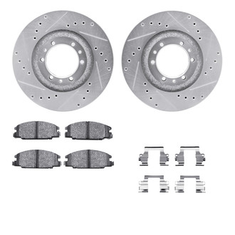 R1 Concepts® - Drilled and Slotted Front Brake Kit with 5000 OE Pads