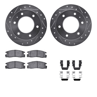 R1 Concepts® - Drilled and Slotted Rear Brake Kit with 5000 OE Pads