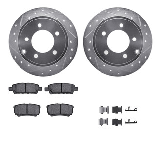 R1 Concepts® - Drilled and Slotted Rear Brake Kit with 5000 OE Pads