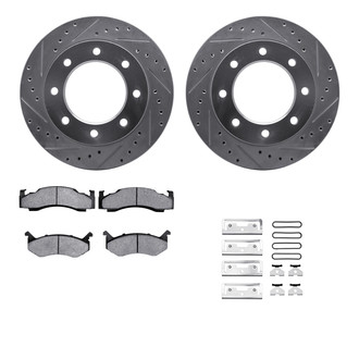 R1 Concepts® - Drilled and Slotted Front Brake Kit with 5000 OE Pads