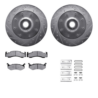 R1 Concepts® - Drilled and Slotted Front Brake Kit with 5000 OE Pads