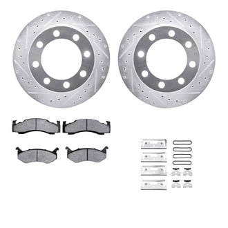 R1 Concepts® - Drilled and Slotted Front Brake Kit with 5000 OE Pads