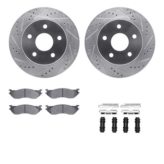 R1 Concepts® - Drilled and Slotted Front Brake Kit with 5000 OE Pads