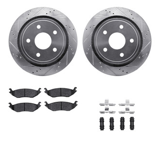 R1 Concepts® - Drilled and Slotted Rear Brake Kit with 5000 OE Pads
