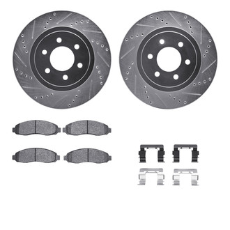 R1 Concepts® - Drilled and Slotted Front Brake Kit with 5000 OE Pads