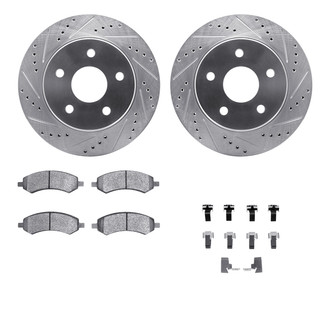 R1 Concepts® - Drilled and Slotted Front Brake Kit with 5000 OE Pads