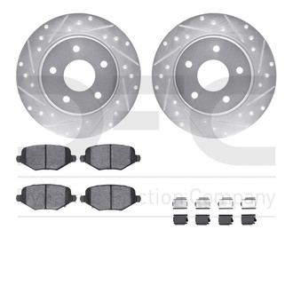 R1 Concepts® - Drilled and Slotted Rear Brake Kit with 5000 OE Pads
