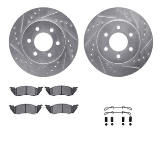 R1 Concepts® - Drilled and Slotted Front Brake Kit with Optimum OE Pads