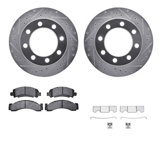 R1 Concepts® - Drilled and Slotted Front Brake Kit with Optimum OE Pads