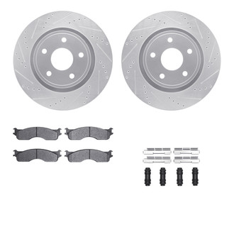 R1 Concepts® - Drilled and Slotted Front Brake Kit with Optimum OE Pads