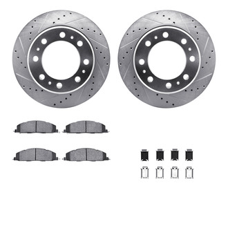 R1 Concepts® - Drilled and Slotted Rear Brake Kit with Optimum OE Pads