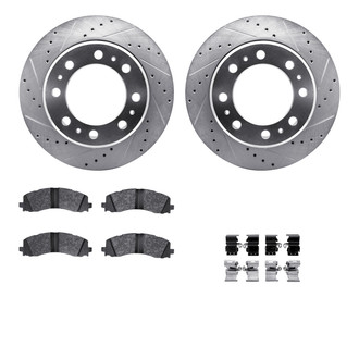 R1 Concepts® - Drilled and Slotted Rear Brake Kit with Optimum OE Pads