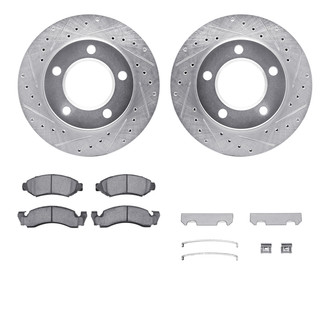 R1 Concepts® - Drilled and Slotted Front Brake Kit with 5000 OE Pads
