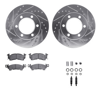 R1 Concepts® - Drilled and Slotted Front Brake Kit with 5000 OE Pads
