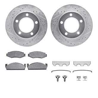 R1 Concepts® - Drilled and Slotted Front Brake Kit with 5000 OE Pads