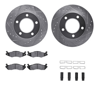 R1 Concepts® - Drilled and Slotted Front Brake Kit with 5000 OE Pads