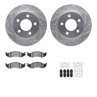 R1 Concepts® - Drilled and Slotted Front Brake Kit with 5000 OE Pads