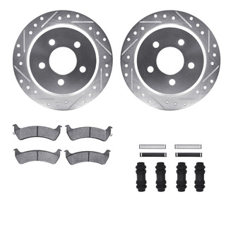 R1 Concepts® - Drilled and Slotted Rear Brake Kit with 5000 OE Pads