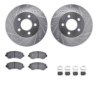 R1 Concepts® - Drilled and Slotted Front Brake Kit with 5000 OE Pads