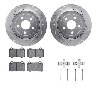 R1 Concepts® - Drilled and Slotted Rear Brake Kit with 5000 OE Pads