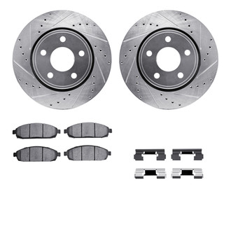 R1 Concepts® - Drilled and Slotted Front Brake Kit with 5000 OE Pads