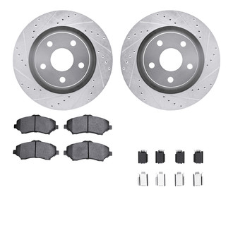 R1 Concepts® - Drilled and Slotted Front Brake Kit with 5000 OE Pads