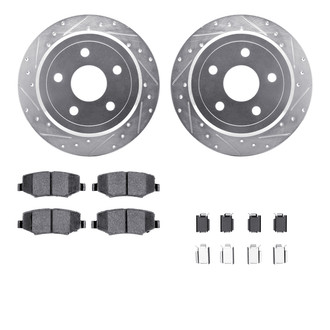 R1 Concepts® - Drilled and Slotted Rear Brake Kit with 5000 OE Pads