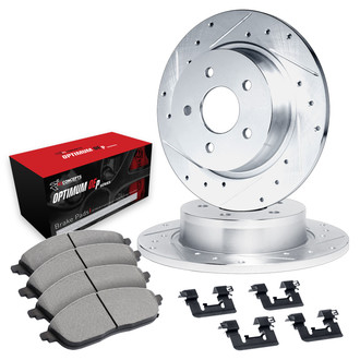 R1 Concepts® - Drilled and Slotted Rear Brake Kit with 5000 OE Pads