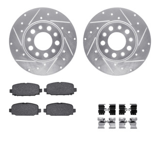 R1 Concepts® - Drilled and Slotted Rear Brake Kit with 5000 OE Pads