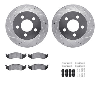 R1 Concepts® - Drilled and Slotted Front Brake Kit with Optimum OE Pads