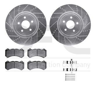 R1 Concepts® - Drilled and Slotted Front Brake Kit with Optimum OE Pads