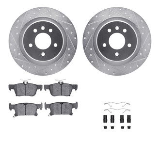 R1 Concepts® - Drilled and Slotted Rear Brake Kit with 5000 OE Pads