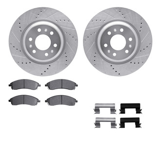 R1 Concepts® - Drilled and Slotted Front Brake Kit with Optimum OE Pads