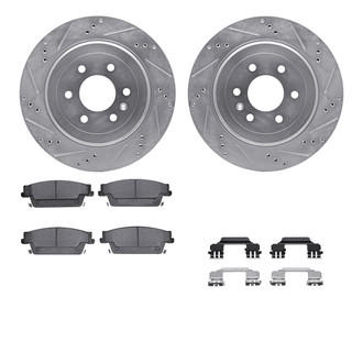 R1 Concepts® - Drilled and Slotted Rear Brake Kit with Optimum OE Pads