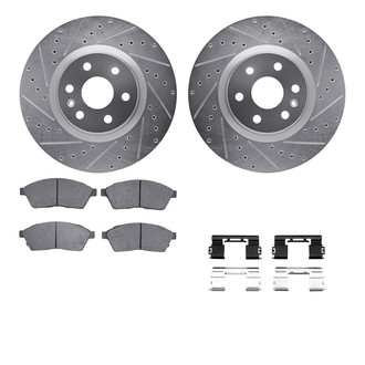R1 Concepts® - Drilled and Slotted Front Brake Kit with Optimum OE Pads